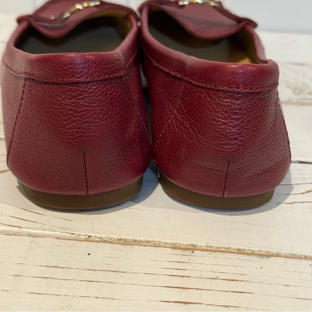 Women’s Michael Kors Deep Red Cranberry Leather Loafers Size 8 1/2 - Picture 6 of 12